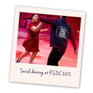 Polaroid - wearing ESDC jacket social dancing